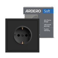Розетка Ardero ER121-B Soft 16А c заземлением черная