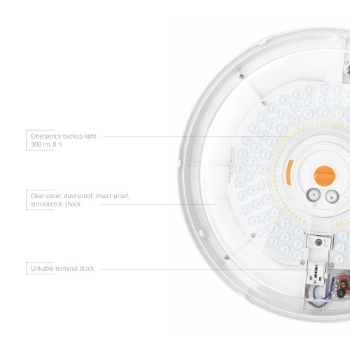 LED Світильник аварійний накладний з датчиком руху VIDEX 30W 2700-6500K 220V
