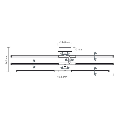 LED світильник стельовий VIDEX CLD013 40W 3000-4000-6000K White