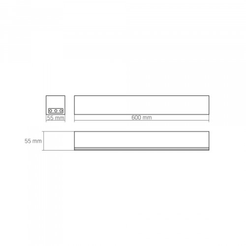 LED світильник лінійний магістральний VIDEX BNL02 24W 0.6М 5000K 220V Black
