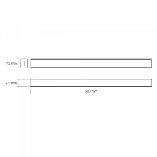 LED світильник лінійний VIDEX BN03 30W 0.6М 5000K 220V Black