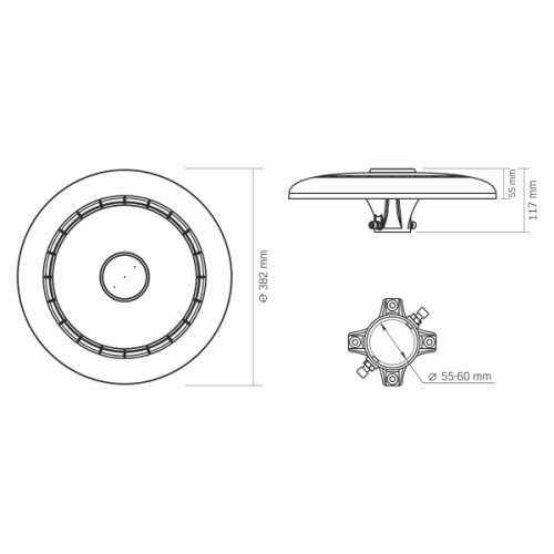 LED світильник парковий VIDEX SLP01 IP65 120W 16800Lm 3000/5000/6500K 220V