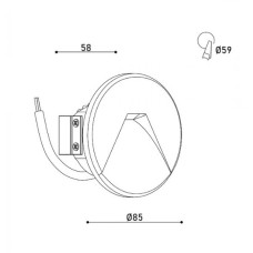 Світильник сходинковий RIKI KLOODI KDSL-RIKI R85 3W 3K 38D WH