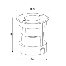 Світильник грунтовий KLOODI KDGL-SC120 GU10 ADJ HC