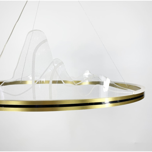 Изысканная подвесная LED люстра с имитацией высокогорья Ø 80 см | Line F | Арт. SGA16-800 AB 