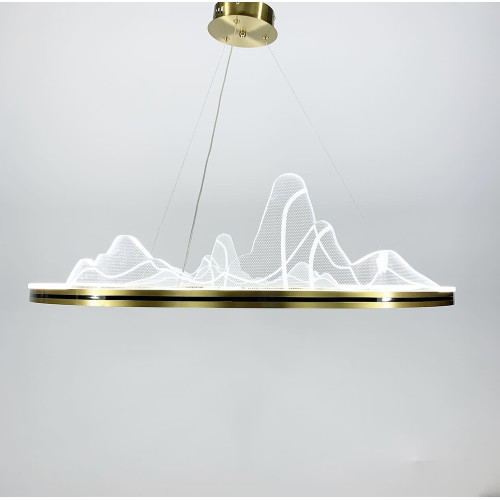 Изысканная подвесная LED люстра с имитацией высокогорья Ø 80 см | Line F | Арт. SGA16-800 AB 