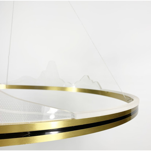 Изысканная подвесная LED люстра с имитацией высокогорья Ø 80 см | Line F | Арт. SGA16-800 AB 