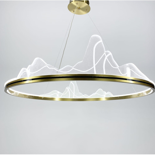 Изысканная подвесная LED люстра с имитацией высокогорья Ø 80 см | Line F | Арт. SGA16-800 AB 