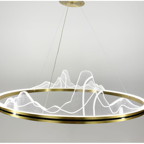 Изысканная подвесная LED люстра с имитацией высокогорья Ø 80 см | Line F | Арт. SGA16-800 AB 