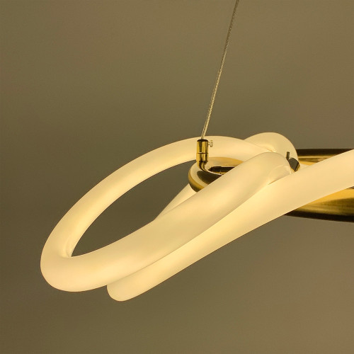 Латунная кольцевая люстра ELISION с гибкой LED лентой Ø 60 см | Line F | Арт. JU22-600 AB 