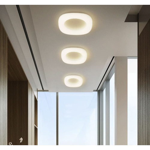 Потолочный LED светильник Schuller с белым основанием 47×47 см | Line F | Арт. 6002 001 WT 