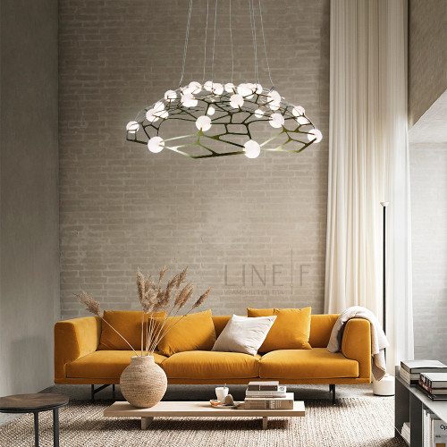 Подвесная LED люстра Sunnysky в золотом корпусе | Line F | Арт. TG01D60 