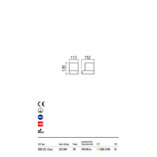 Бра вуличне CUBE AP LED SMD 7W IP54 DG 3000K (5.1.2) Redo 9559