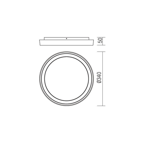 Потолочний світильник BEZEL PL L LED 30W IP54 DG 3000K (RO) (5.1.2) Redo 9184