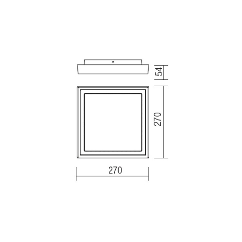 Потолочний світильник BEZEL PL M LED 25W IP54 DB 3000K (SQ) (5.1.2) Redo 9188