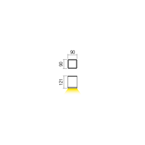 Потолочний світильник BETA PL LED COB 6W IP54 DB 3000K (SQ)(5.1.2) Redo 9456