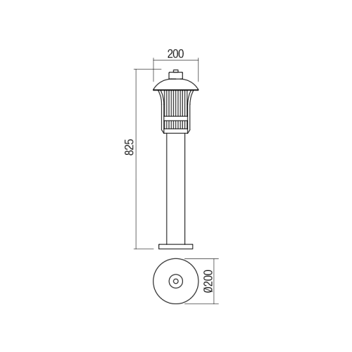 Стовпчик NORGE ST H825 E27 42W IP33 CF (4.1.1) Redo 9576