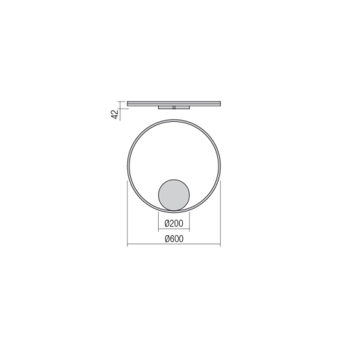 Бра Redo ORBIT AP/PL LED 42W 3000K D600 INDIRECT LIGHT BRASS (4.1.2) 01-1705