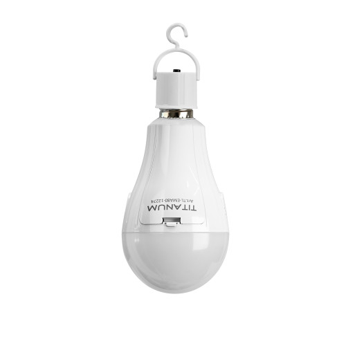 LED лампа акумуляторна TITANUM A80 12W E27 4000K 230V