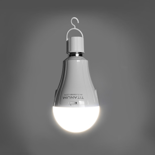 LED лампа акумуляторна TITANUM A80 12W E27 4000K 230V