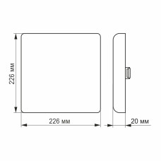 LED світильник безрамковий квадратний VIDEX 33W 4100K