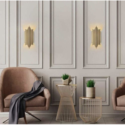 Дизайнерский настенный светильник Harmonic Gold | Line F | Арт. WS17A/2 GD 