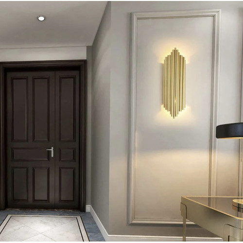 Дизайнерский настенный светильник Harmonic Gold | Line F | Арт. WS17A/2 GD 