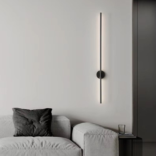 Видовжене чорне LED бра 90 см | Арт. W 007/900 BK | Line F