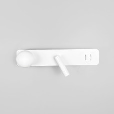 Біле бра з білим плафоном та спотом на 2 вимикачі 40х8 см | Line F | Арт. B91/2 WT 