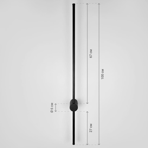 Дизайнерське бра Black LED у корпусі 100 см | Line F | Арт. BD88002/1000 BK 