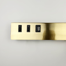 Латунне бра з поворотним спотом справа + розʼєм USB | Арт. WJ 028/2 L AB (лівий) | Line F