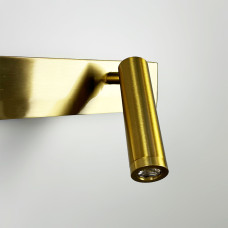 Латунне бра з поворотним спотом справа + розʼєм USB | Арт. WJ 028/2 L AB (лівий) | Line F