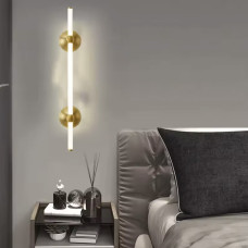 Лінійне бра у латунному корпусі з двома кріпленнями 62 см | Арт. WJ 023/600-2 AB | Line F