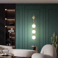 Бра правое с белым плафоном в орбитальных мотивах | Line F | Арт. WNO22/3 AB 