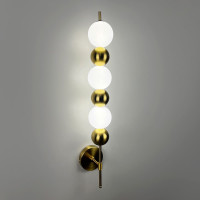 Бра правое с белым плафоном в орбитальных мотивах | Line F | Арт. WNO22/3 AB 