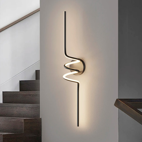 Настенный черный LED светильник в стиле модерн | Line F | Арт. WM28/600 
