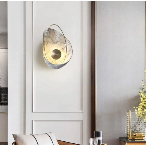 Бра Vele Luce з імітацією мармуру в білому кольорі | Арт. W 1834 WT | Line F