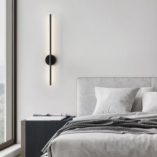 Видовжене чорне LED бра 60 см | Арт. W 007/600 BK | Line F