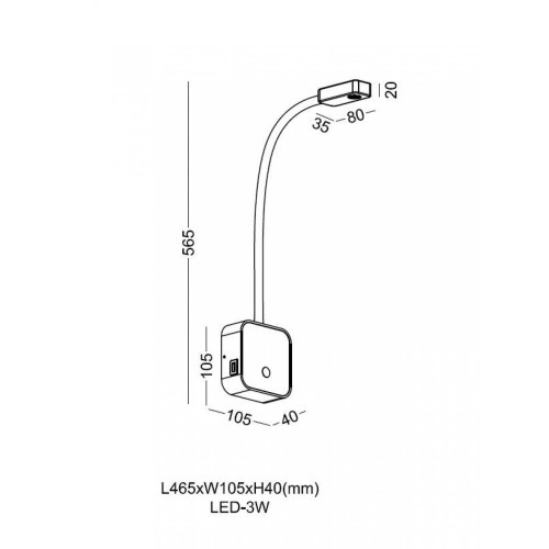 Бра з USB KLOODI DECO WA-SNAKE SQ565 3K WH