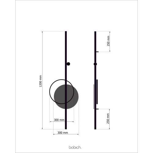 Настінне бра Mid GB 1200 - Black (RAL 9005)