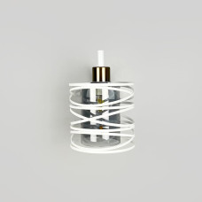 Белое металлическое бра Лофт в корпусе 25х16 см с графитовым плафоном | Line F | Арт. 8190/1W WT+GR 