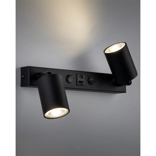 Бра, настінний світильник TK Lighting 11356 Nex GU10 2x8W IP20 чорний