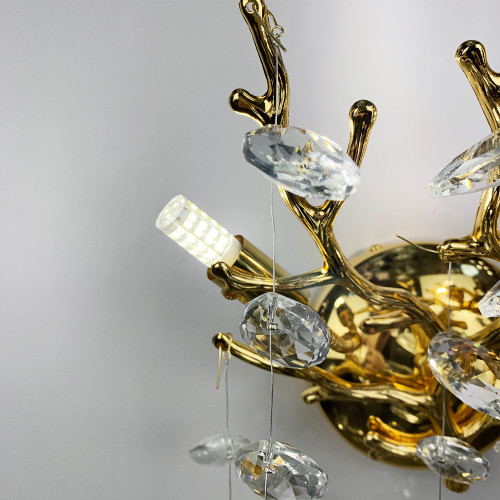 Изысканное золотое бра DIAMINA с хрустальными камнями | Line F | Арт. W33007/2 S GD 