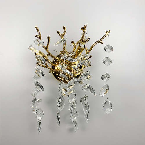 Вишукане золоте бра DIAMINA з кришталевим камінням Line.F W 33007/2 S GD
