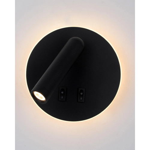Бра, настінний світильник Italux WL-53742-1-BK Furla LED 2x8W 3000K 516Lm IP20 чорний
