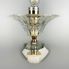 Бра с белой экокожией и прозрачным хрусталем | Line F | Арт. S609/1 WT 