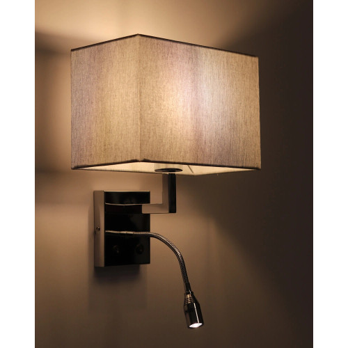 Бра, настінний світильник Nowodvorski 11793 Hotel Mood E27+LED 2x10W+2.2W 4000K IP20 сірий