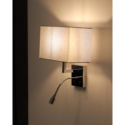 Бра, настінний світильник Nowodvorski 11793 Hotel Mood E27+LED 2x10W+2.2W 4000K IP20 сірий