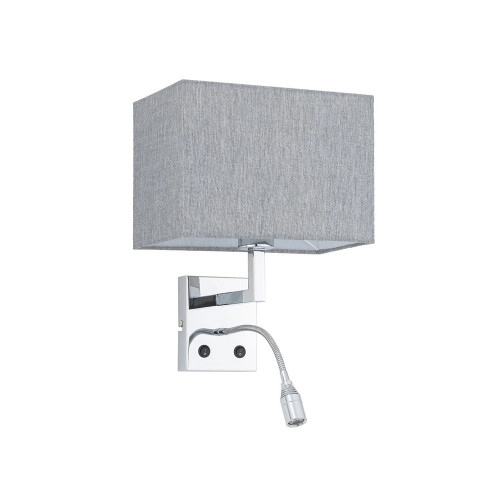 Бра, настінний світильник Nowodvorski 11793 Hotel Mood E27+LED 2x10W+2.2W 4000K IP20 сірий