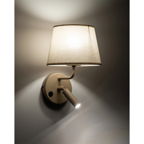 Бра, настінний світильник TK Lighting 11596 Maja E27+G9 1+1x15W+8W IP20 бежевий
